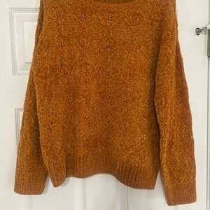 Liz Claiborne Cable Knit Sweater - Warm Orange